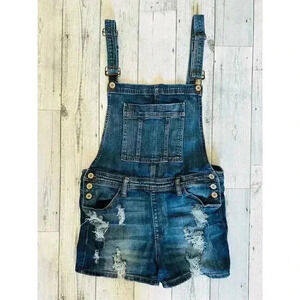KanCan Denim Jean Overalls Shortalls Shorts Romper Sz 11 (29)